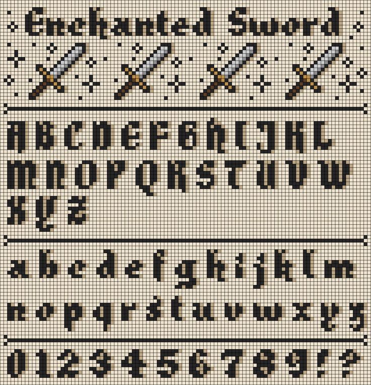 the cross stitch alphabet is shown with letters and numbers in different styles, including one for each letter