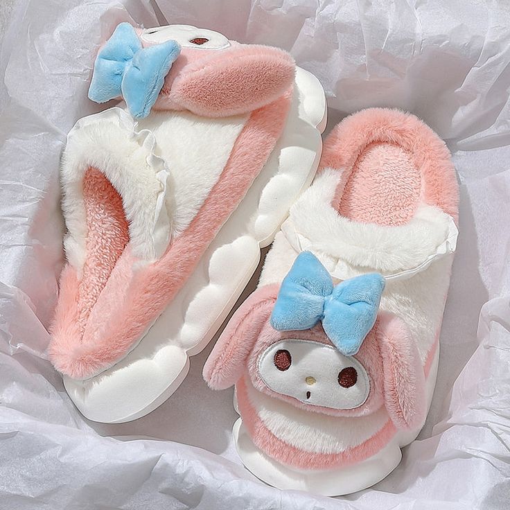 Calling all sanrio and plushie lovers! These are the coziest pair of plushie slipper, perfect to match with your besties! Which is your fav character? Cute Super Soft Indoor Slippers, Cute Winter Slippers With Plush Lining, Comfortable Soft Plush Slippers, Cute Fluffy Indoor Slippers, Cute Fluffy Slippers For Indoor Use, Cute Super Soft Round Toe Slippers, Plush Slippers With Round Toe And Plush Lining, Pink Kawaii Slippers For Indoor, Pink Cute Super Soft Slippers