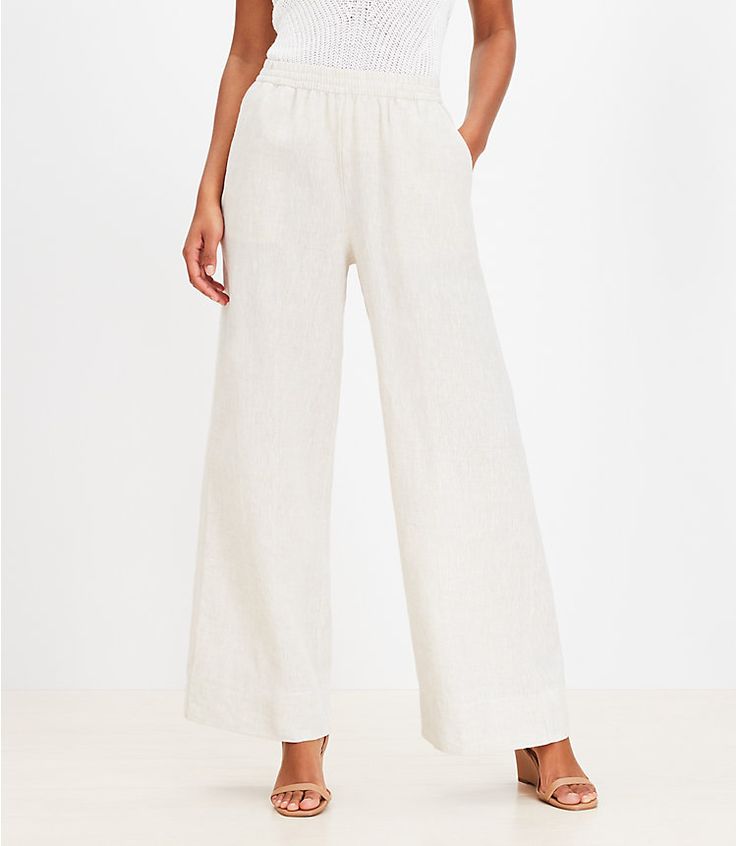 Versatile High Rise Wide Leg Pants For Spring, White Relaxed Fit Bottoms, White Relaxed Fit Effortless Bottoms, Versatile Relaxed Fit Mid-rise Wide Leg Pants, Versatile Wide Leg Bottoms With Relaxed Fit, Versatile Mid-rise Relaxed Fit Wide Leg Pants, Mid-rise Wide Leg Pants With Relaxed Fit, Versatile Mid-rise Wide Leg Pants, High Rise Wide Leg Pants For Spring