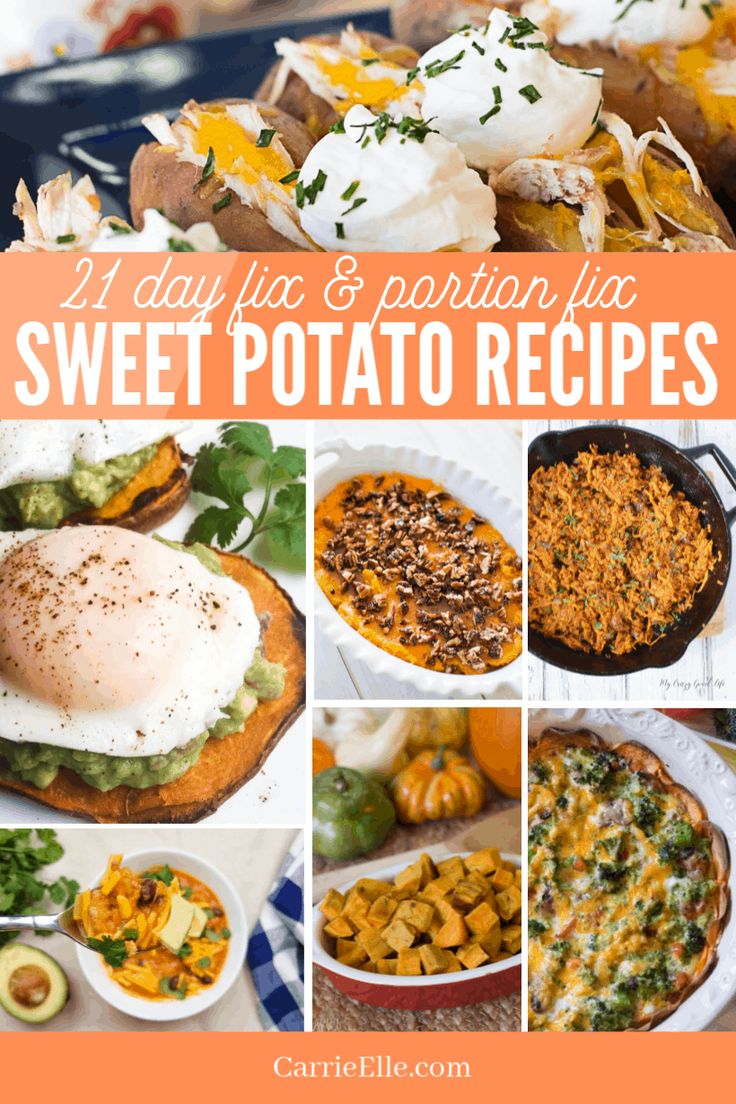 sweet potato recipe collage with text overlay