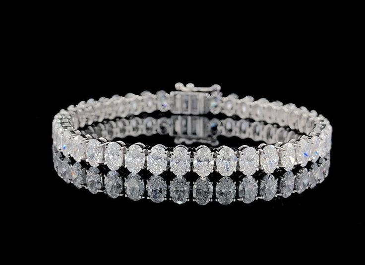 Made to Order-13.00+ctw 14k White Gold Oval Cut Lab Grown Diamond Tennis Bracelet 😍✨ ----------------------------------------- Diamond Type: Lab Grown Diamonds Diamond Total Weight: 13..00cts. + Each Diamond Weight: .35ct -.40ct. each  Diamond Color: DEF Diamond Clarity: VS+ Diamond Measurement: 5.45mm x 3.85mm *Please note the bracelet pictured is 7 inches long and has a tcw. of 13.00cts. If your size is smaller or larger than a size 7, the tcw. will slightly vary.* To have this bracelet certi Bracelets Diamond, Diamond Tennis Bracelet, Wedding Jewelry Bracelets, Vs Diamond, Diamond Settings, Oval Cut Diamond, Tennis Bracelet Diamond, Wedding Bracelet, Diamond Bracelets