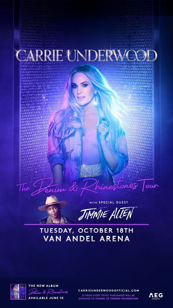 an event poster with a woman wearing a cowboy hat on the front and purple background