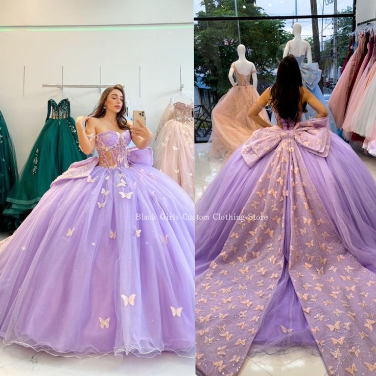 Lavender Lilac Purple Ball Gowns Quinceanera Dress Dreamy Butterfly Strapless Boned See Through Corset vestidos para festas - AliExpress 320 Purple Corset Quinceanera Dresses, Lilac Quinceanera Dresses, Butterfly Gown, Lavender Quinceanera Dresses, Lavender Quinceanera, Dreamy Butterfly, Quincenera Dresses, Engagement Gown, Purple Corset