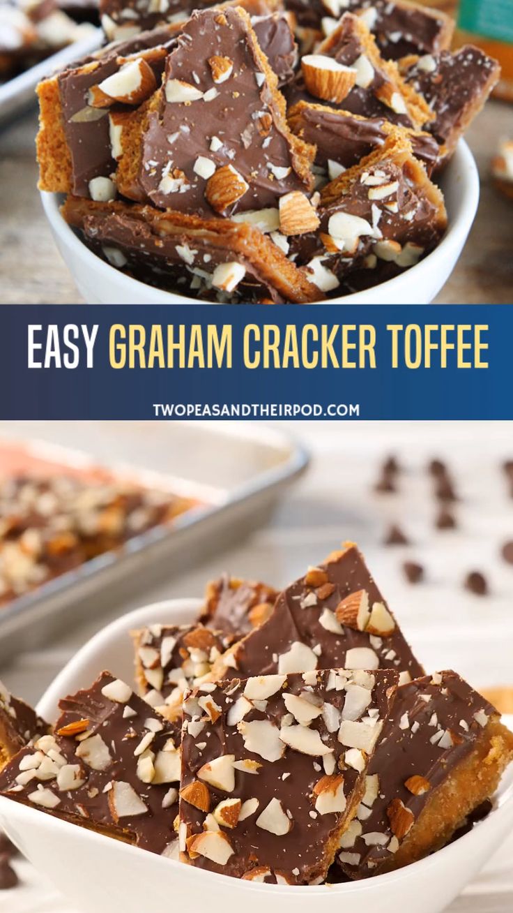 easy graham cracker toffes with chocolate and nuts