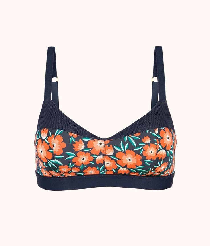 The Sweetheart Bralette - Print: Poppy Floral, Front View Summer Seamless Triangle Top Nursing Bra, Seamless Triangle Top Nursing Bra For Summer, Summer Triangle Top Nursing Bra, Summer Triangle Top Nursing Bra With Removable Pads, Summer Nursing Bra With Removable Pads, Triangle Top, Summer Triangle Top Nursing Bra With Built-in Support, Summer Triangle Top Nursing Bra With Built-in Bra, Summer Fitted Nursing Bra With Adjustable Straps, Summer Nursing Bra With Adjustable Straps