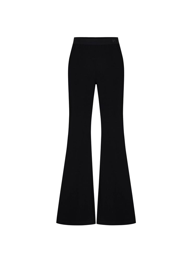 MO&Co. Women's Triacetate Blend Flared Pants Features : - High waist, flared leg- Elasticated waist with logo details- Comfy fit, stretchy and soft materials Code: MBC2PAT026The back length of size M is 106cmMATERIALS & CARE Material: 51.4% Triacetate 45.1% Polyester 3.5% SpandexOur sizes might be a little different from US/EU sizes. Please refer to the size guide carefully before purchasing at the above description.REMINDER: All items are measured manually. Please note that it's reasonable that