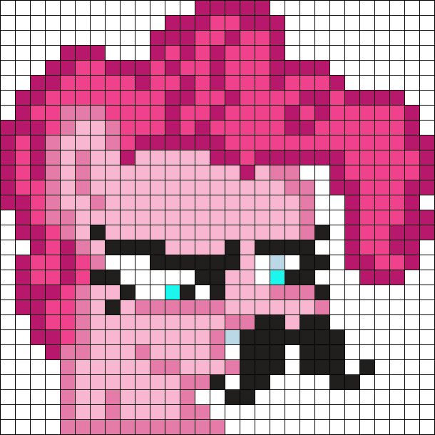 the pinkie pixel art is made with squares