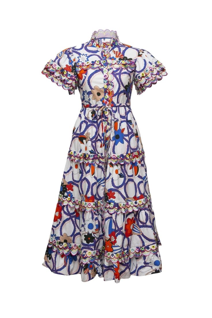 LYNN DRESS – CELIA B Multicolor Short-sleeve Floral Dress With Ruffles, Multicolor Floral Dress With Ruffles And Short Sleeves, White A-line Short Sleeve Dress For Spring, Blue Floral Short Sleeve Summer Dress, Summer Midi Dress With Ruffles, Summer Midi Dress With Short Sleeves And Print, Blue Floral Short Sleeve Dress For Garden Party, Summer Midi-length Short Sleeve Dress With Ruffles, Summer Short Sleeve Midi Dress With Ruffles