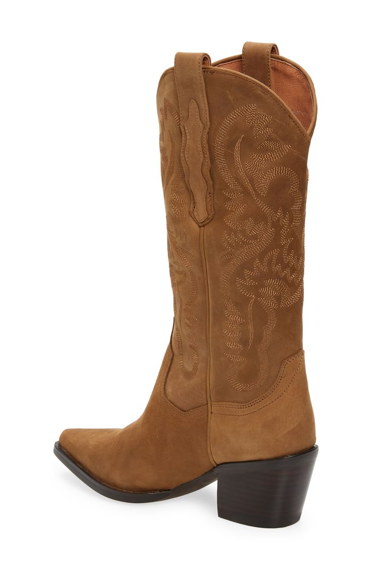 Ornate stitching furthers the rugged Western style of this iconic casual boot. 2 1/4" heel (size 8.5) 12 1/4" shaft; 13 1/2" calf circumference Pull-on style Leather upper and lining/synthetic sole Imported Women's Shoes Western Boots Women, Western Boot, Jeffrey Campbell, Western Style, Casual Boots, Western Boots, Western Fashion, Cowboy Boots, Women's Shoes