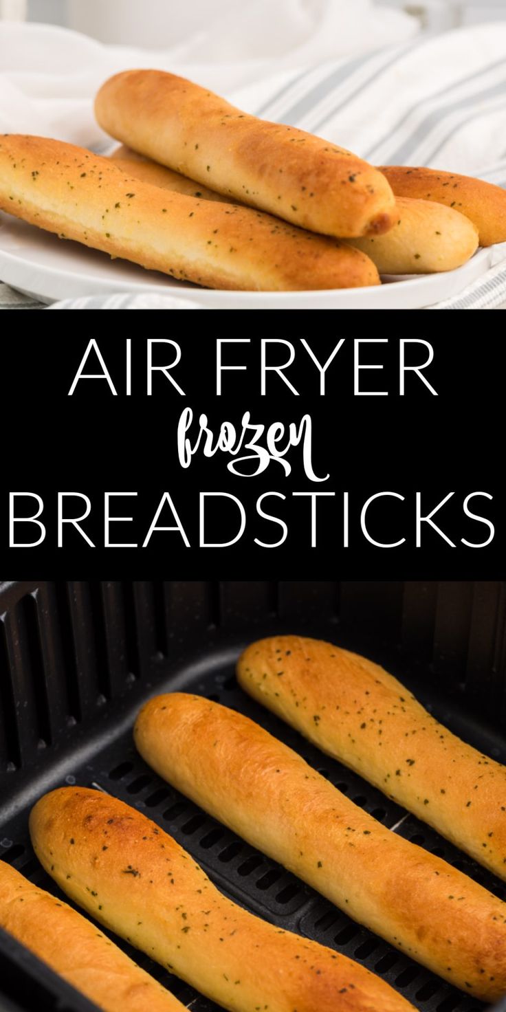 air fryer frozen breadsticks are on the grill and ready to be cooked