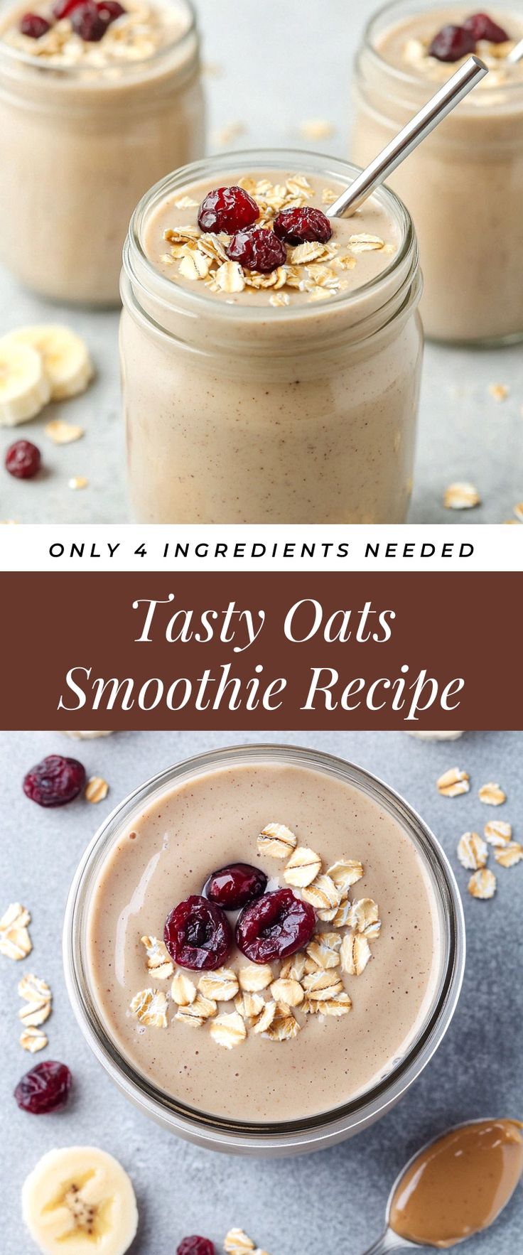 Image for Tasty Oats Smoothie Recipe Oatmeal Fruit Smoothie, Smoothie Recipes With Oatmeal, Overnight Oat Shake, Smoothie Bowl With Oats, Smoothie With Oats Recipes, Smoothie Recipes With Oats, Smoothies With Oatmeal, Oat Smoothie Recipes, Morning Smoothie Recipes Healthy