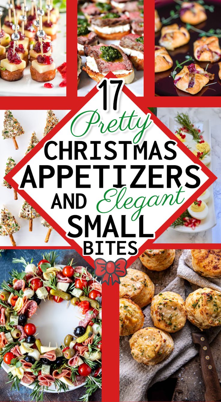 twelve pretty christmas appetizers and elegant small bites