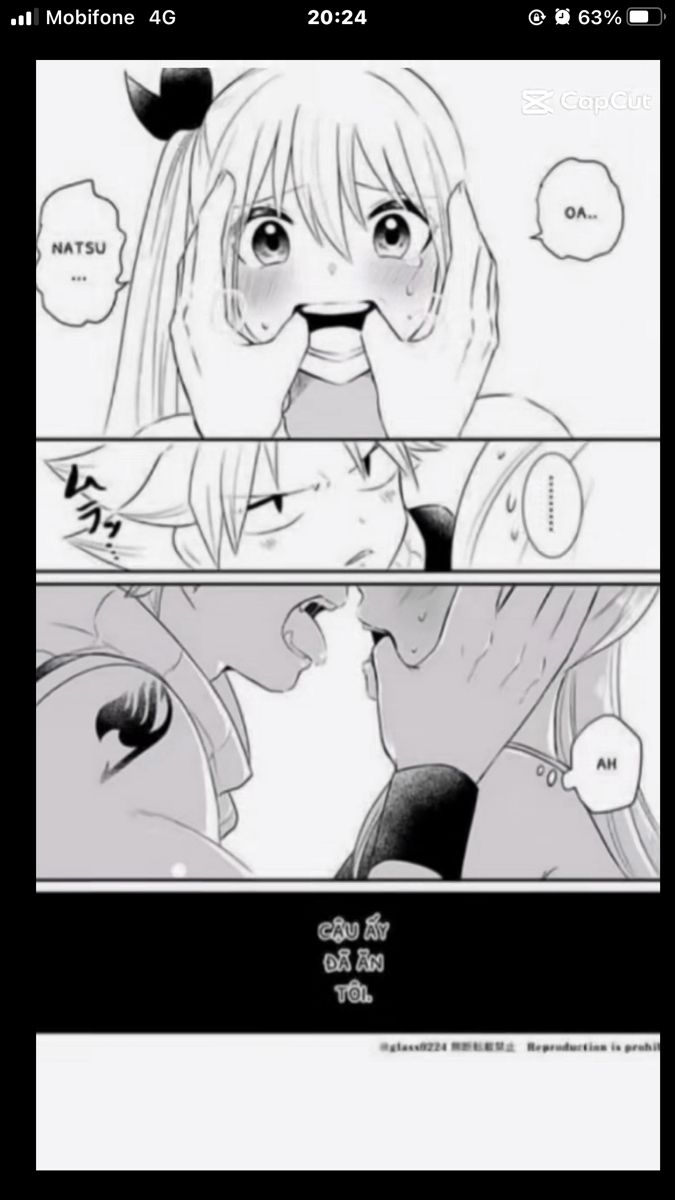 an anime comic strip with two people kissing each other