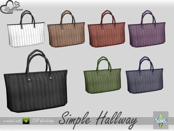 six bags with different colors and designs on them, all in the same color scheme