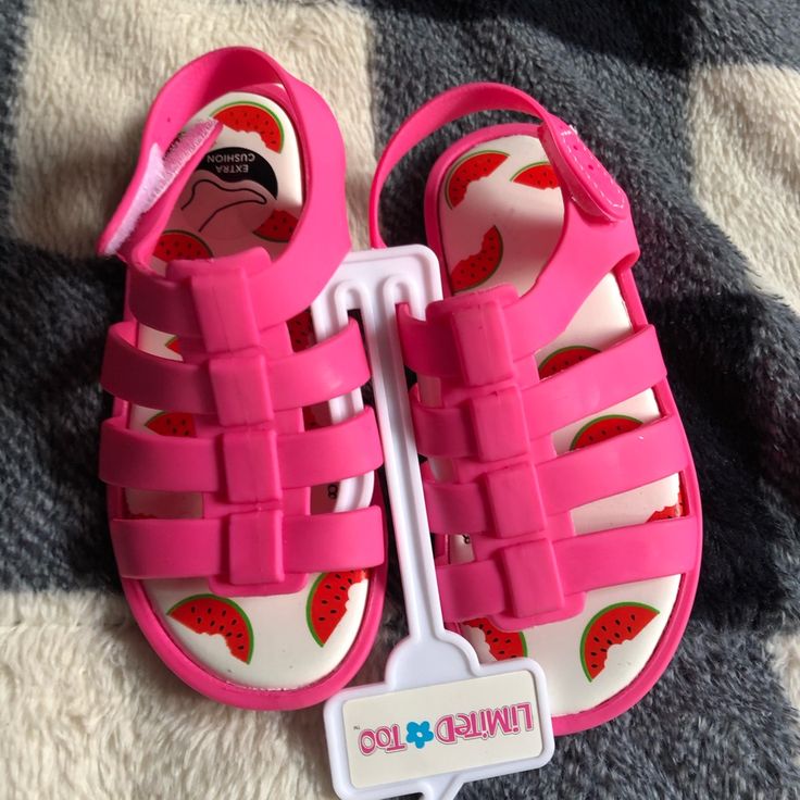 Pink Limited Too Sandals Brand New Size 9/10 Adjustable Non-slip Jelly Sandals For Summer, Trendy Non-slip Closed Toe Jelly Sandals, Playful Synthetic Jelly Sandals For Summer, Playful Open Toe Sandals For Summer, Playful Plastic Slip-on Sandals, Playful Plastic Sandals For Summer, Playful Synthetic Flip Flops For Summer, Pink Open Toe Plastic Sandals, Non-slip Jelly Sandals For Spring And Summer