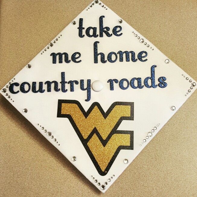 a decorated cap that says take me home country roads