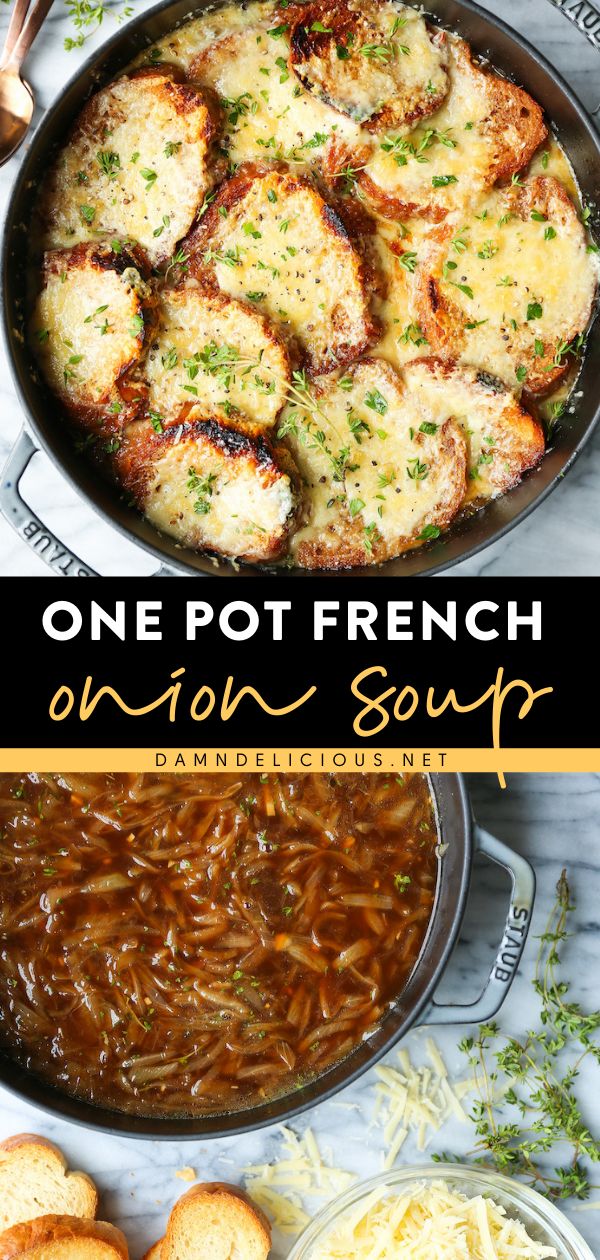 ONE POT FRENCH ONION SOUP, family dinner ideas for tonight, comfort food Delight Recipes, Weekend Food, French Onion Soup Recipe, Onion Soup Recipes, Dutch Oven Recipes, French Onion Soup, Pot Meals, Minestrone, Oven Recipes