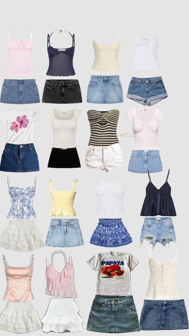 Last Day Of School Outfit Ideas Summer, Outfit Shuffles Summer, Summer Outfits Shuffle, Summer Amazon Outfits, Summer Beach Fits, Summer Trip Outfits, Spring Break Fits, Ocean Aesthetic Outfit, Cute Hawaii Outfits