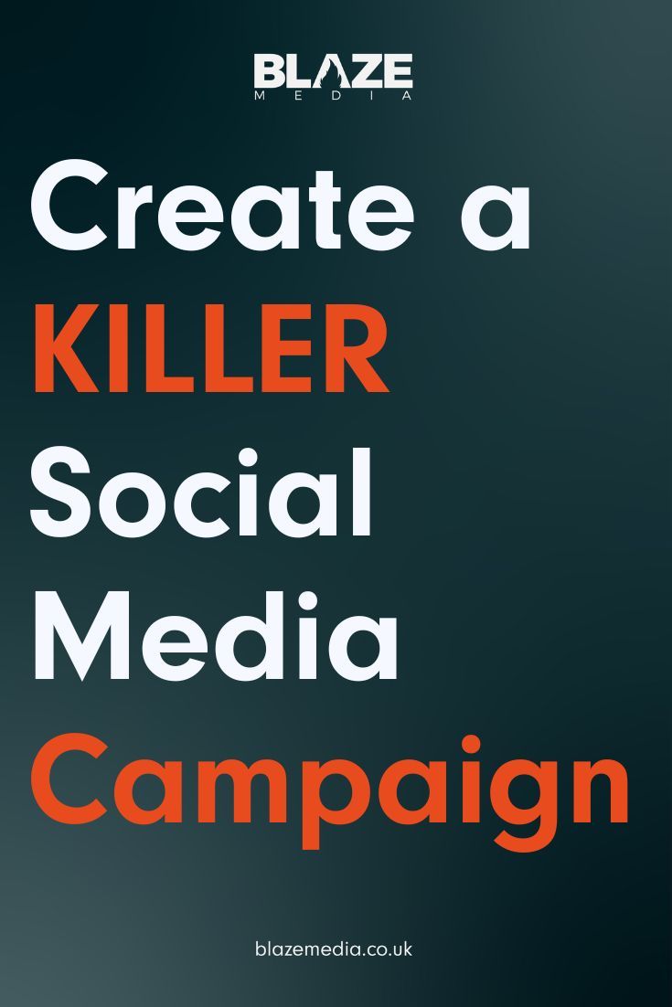 an orange and black poster with the words create a killer social media campaign on it