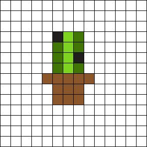 a cross stitch pattern with an image of a green block