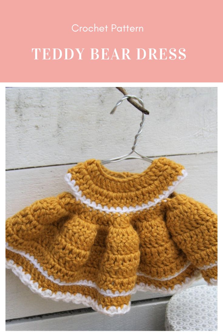 a crochet pattern for a teddy bear dress