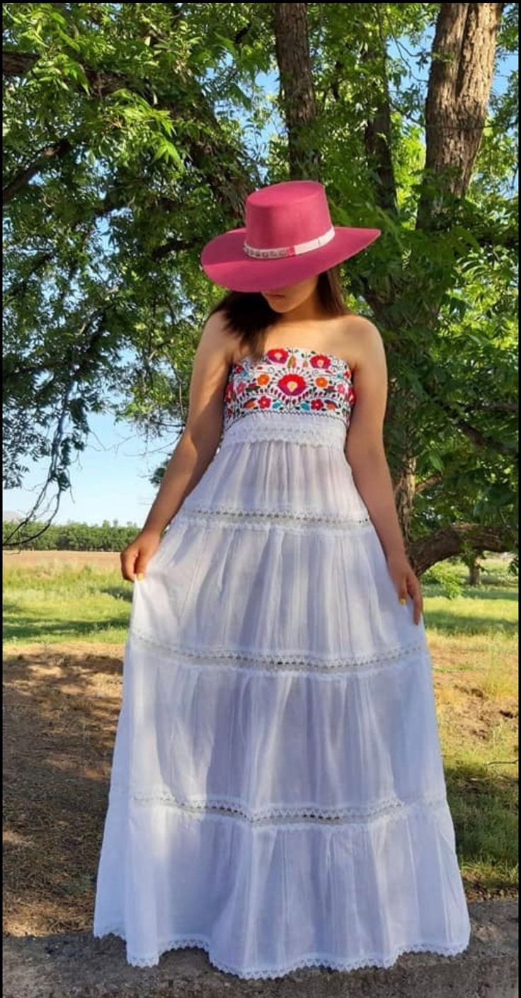 Maxi hand embroidered dress Belt not included Mexican Dresses Traditional, Latina Style, Traditional Mexican Dress, Mexican Embroidered Dress, Mexican Fashion, Mexican Dress, Traditional Mexican, Dress For Woman, Mexican Dresses