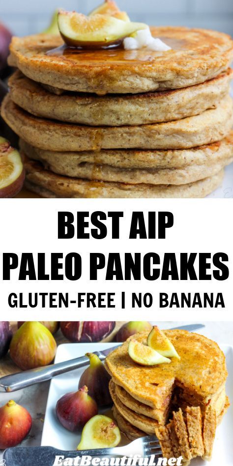 pancakes stacked on top of each other with the words best app paleo pancakes gluten - free no banana