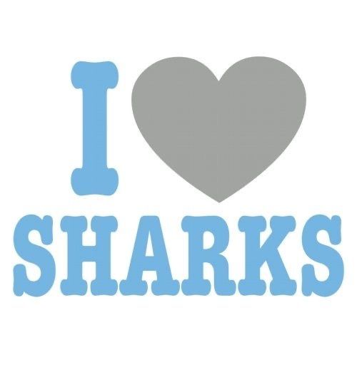 i love sharks sticker on a white background