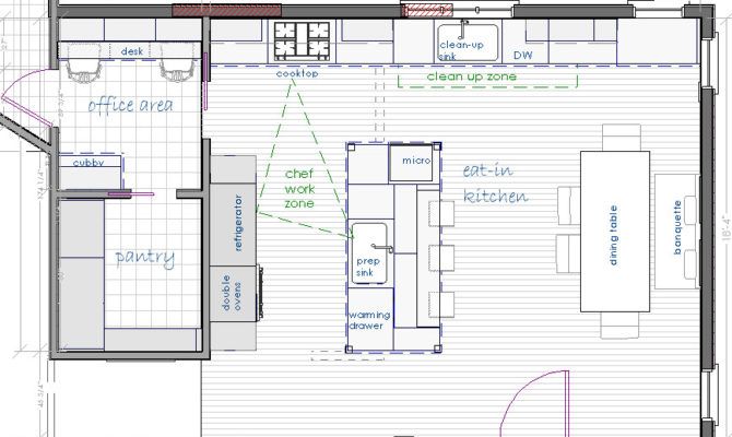 the floor plan for a kitchen and living room