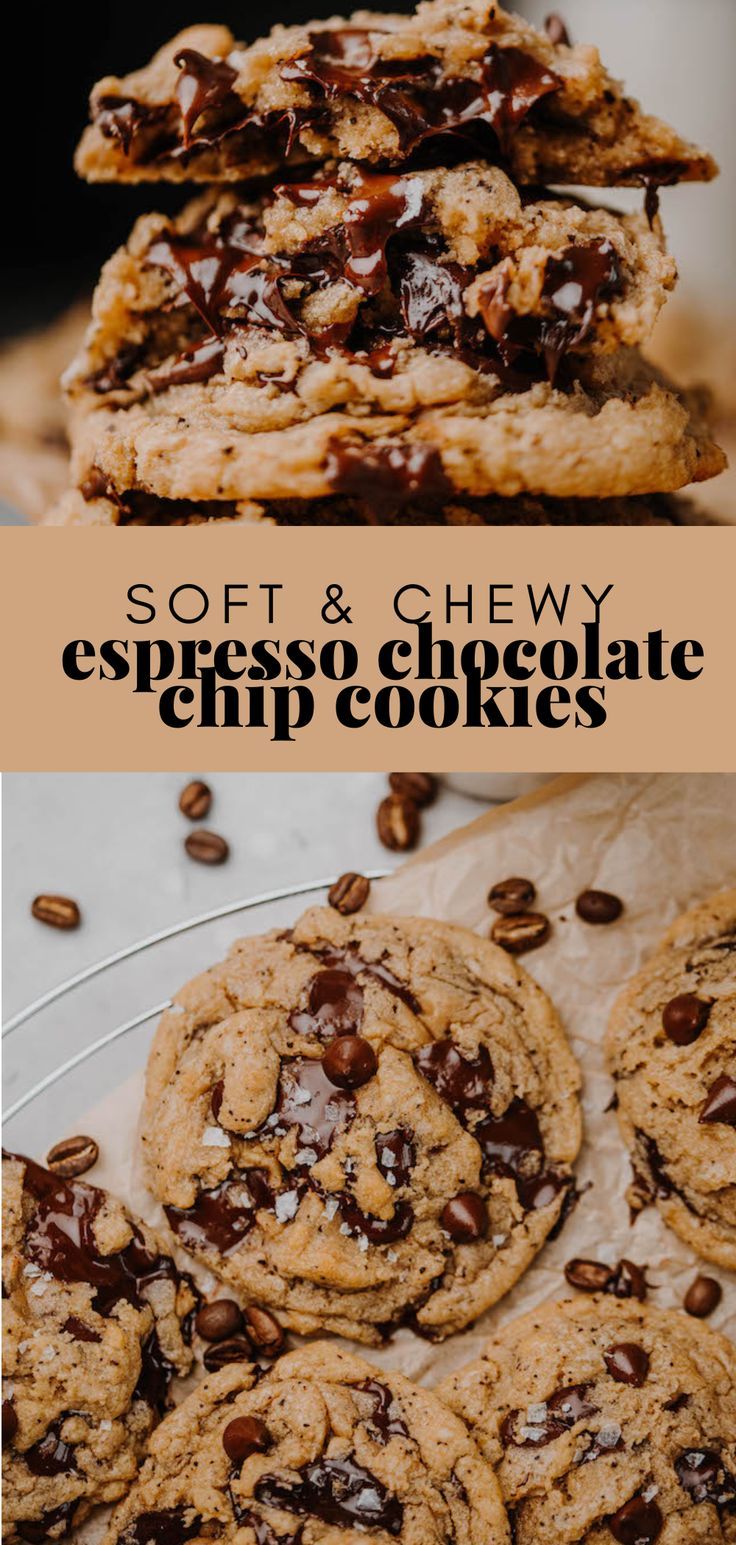 soft and chewy espresso chocolate chip cookies