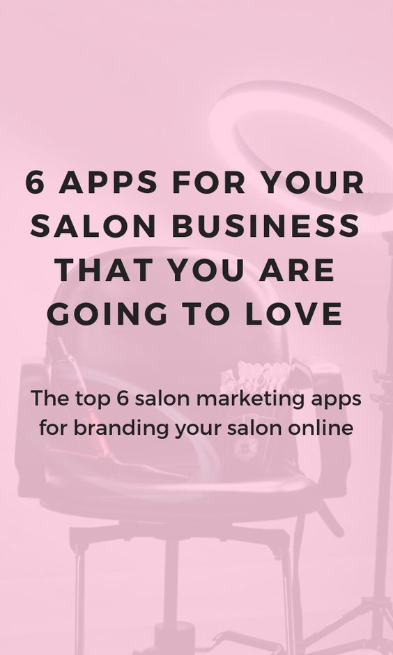 a salon chair with the text 6 apps for your salon business that you are going to love