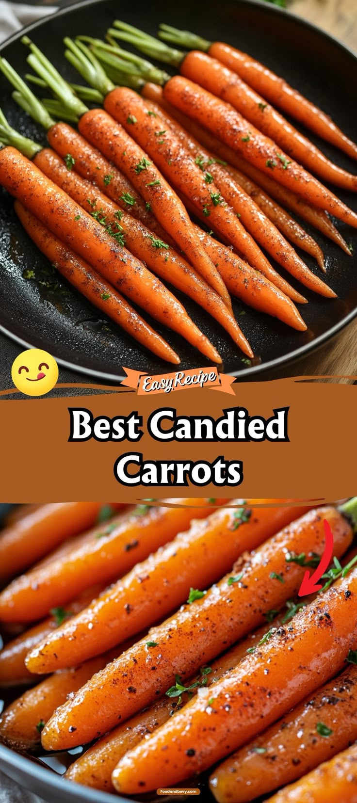 carrots are being cooked in a skillet with the words best candied carrots