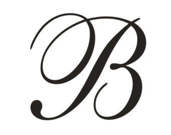 the letter b is made up of black ink and has an elegant font that looks like it