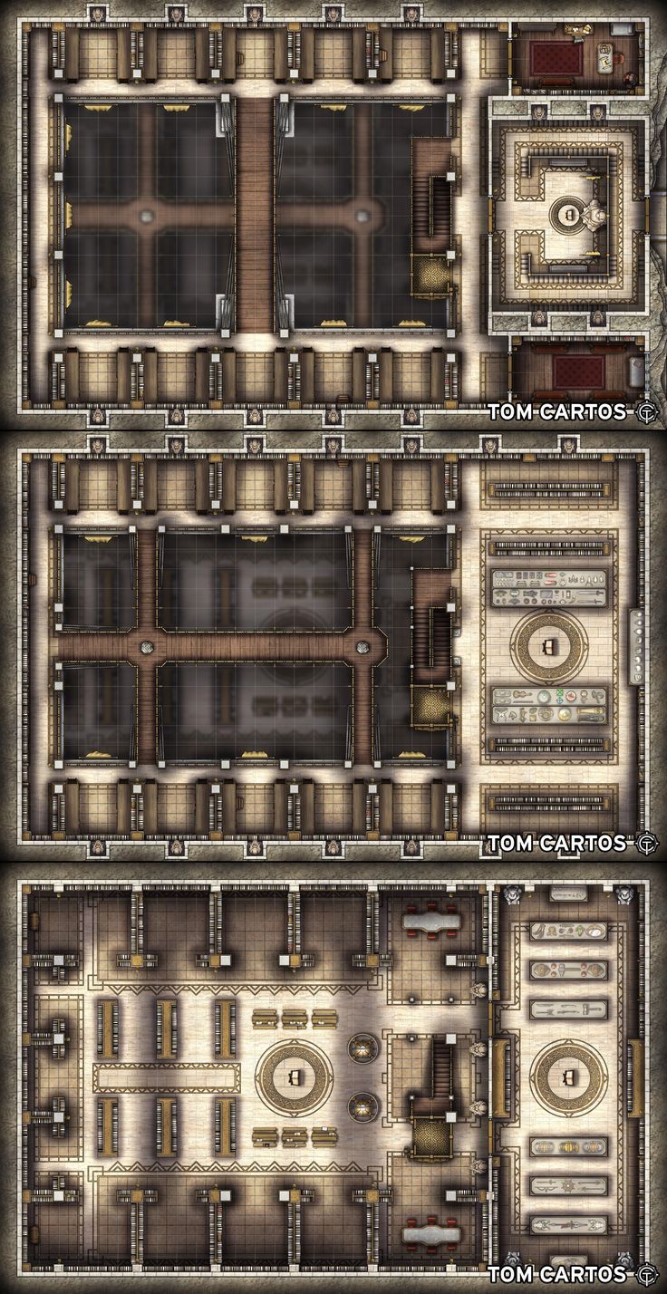 an overhead view of the floor plan for a building with multiple floors and two doors