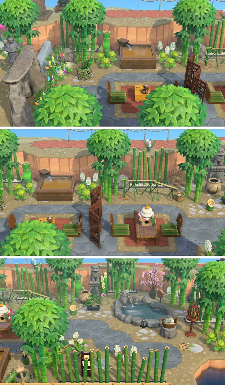 the different stages of creating a garden in animal crossing