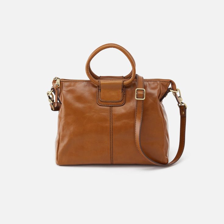 Sheila Medium Satchel In Polished Leather - Truffle Soft Leather Handbags, Antique Brass Hardware, Love Now, Travel Light, Satchel Bag, Top Grain Leather, Everyday Bag, Leather Top, Satchel Bags