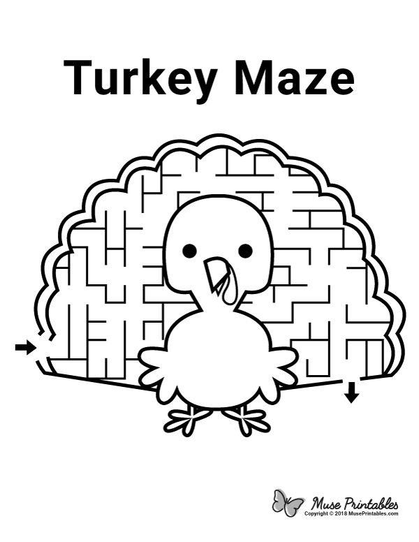 a turkey maze is shown with the words turkey maze in black and white on it