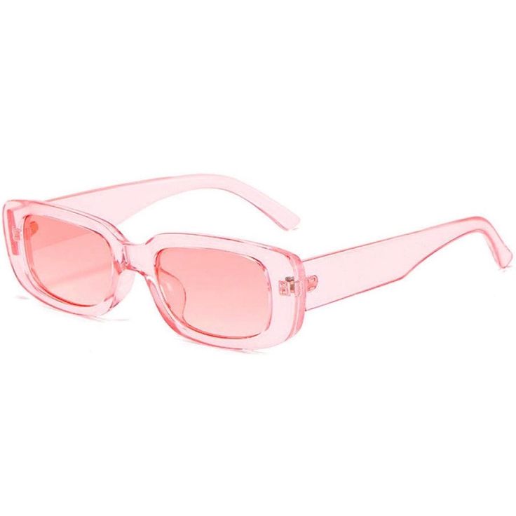 Pink Retro Rectangle Sunglasses For Women And Men. Small Sunglasses, Shades For Women, Uv Sunglasses, Pink Sunglasses, Trendy Sunglasses, Girl With Sunglasses, Rectangular Sunglasses, Rectangle Sunglasses, Vintage Branding