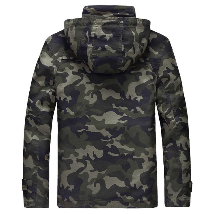 Men Camouflage Thick Casual Outerwear Windbreakers Army Tactical Military Jackets Camouflage Outerwear For Outdoor Work In Fall, Camouflage Winter Outerwear For Outdoor Work, Khaki Military Style Windbreaker For Outdoor Work, Tactical Khaki Windbreaker For Fall, Tactical Windbreaker For Fall Hiking, Tactical Khaki Outerwear For Outdoor Activities, Khaki Tactical Winter Outerwear, Combat Style Khaki Windbreaker For Hiking, Khaki Combat Windbreaker For Hiking