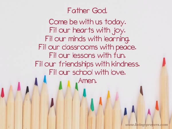 some colored pencils are lined up with the words, father god come be with us today fill our hearts with joy