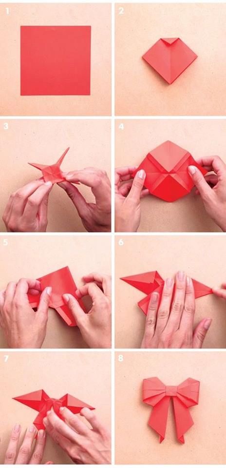 how to make an origami bow out of paper - step by step instructions