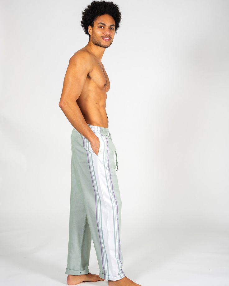 OverviewTom’s Trunks Lounge & Yoga Pants are designed to be lived in. Whether you are travelling around the world or chilling out after a long day, they are your perfect companion. FitTom’s Trunks are designed to have a loose fit, enhancing comfort. The elasticated waist and drawstring make them extremely versatile. Please note that as our products are unisex, our sizing is different to other brands so please check the size chart above before purchasing. FeaturesEquipped with deep pockets to pre Green Wide Leg Lounging Pants, Green Wide Leg Pants For Lounging, Casual Green Bottoms For Relaxation, Relaxed Fit Harem Pants, Relaxed Fit Sweatpants For Vacation, Green Long Pants For Lounging, Casual Full Length Pants For Relaxation, Full Length Casual Pants For Relaxation, Green Lounging Bottoms With Pockets