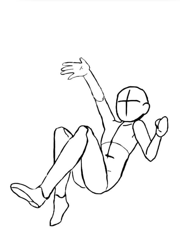 a drawing of a person diving in the water