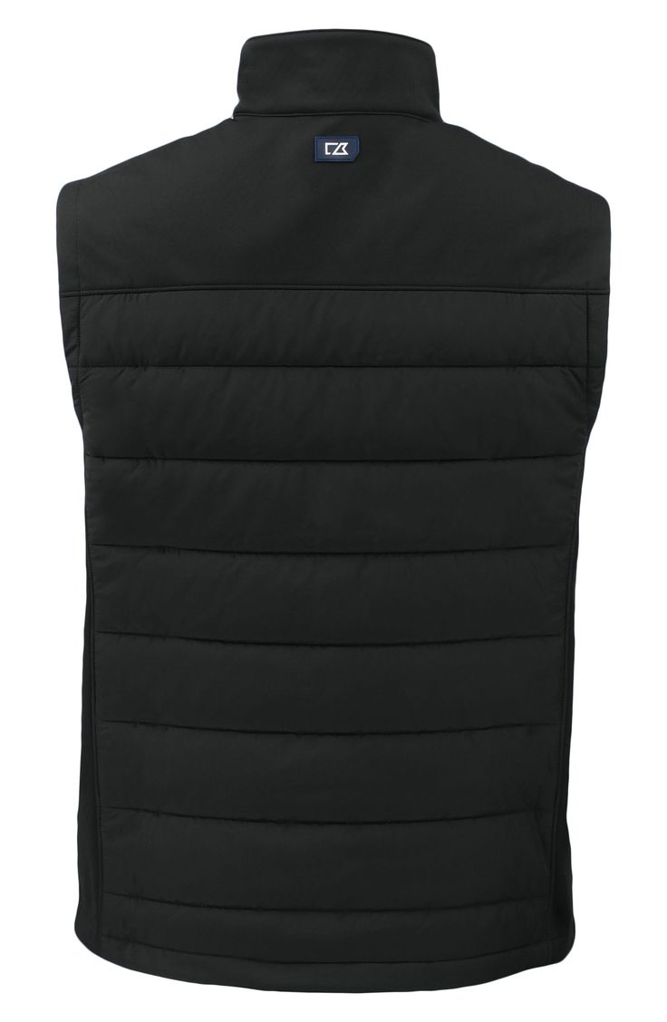 A weather-ready shell and a breathable fleece lining make this versatile puffer vest is the one to count on whether you're off to the city or the Great Outdoors. Front zip closure with chin guard Stand collar Side-seam zip-welt pockets Water-resistant; wind-resistant Breathability rating: 6,000 g/m²/24 hours average PrimaLoft® lightweight insulation retains warmth in wet or dry conditions Fleece lining, with recycled-polyester PrimaLoft® insulation 100% recycled polyester Machine wash, tumble dr Quilted Black Nylon Vest, Black Quilted Nylon Vest, Functional Black Vest For Outdoor Work, Black Quilted Outdoor Vest, Black Nylon Vest For Outdoor Work, Black Winter Vest For Outdoor Work, Black Vest For Outdoor Work In Winter, Black Quilted Sleeveless Vest, Black Casual Vest For Outdoor Work