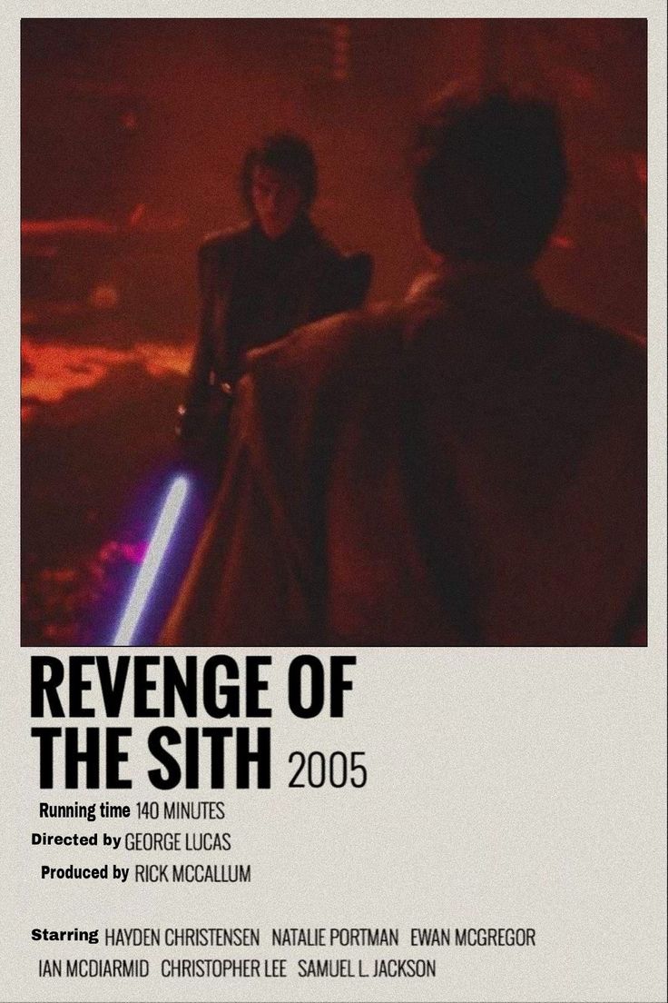 a movie poster for the film revenge of the sith