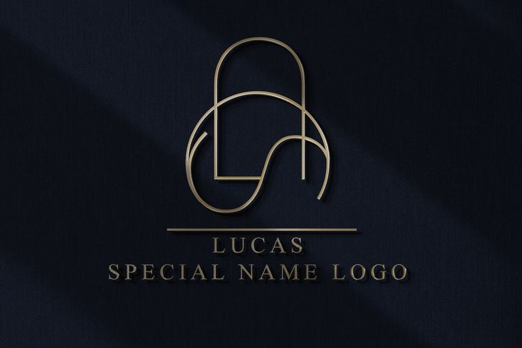 the logo for lucas's special name is shown in gold on a black background