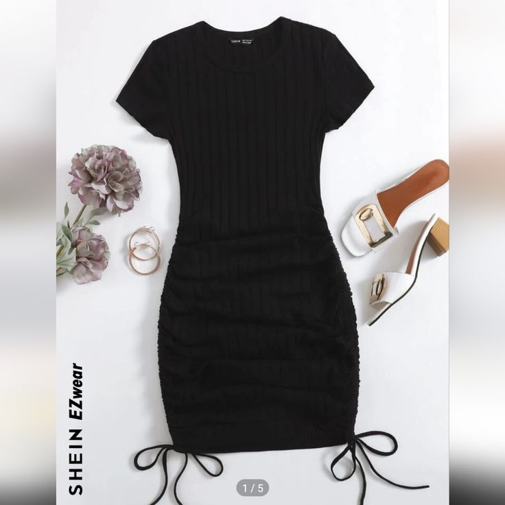 Brand New Never Worn Ribbed Knit Bodycon Dress, Cute Dress Outfits, Shein Outfits, Teenage Fashion, Shein Dress, Body Con Dress, Cute Simple Outfits, Really Cute Outfits, Girls Fashion Clothes