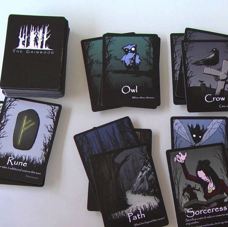 the cards have been placed on top of each other to spell out their names and characters