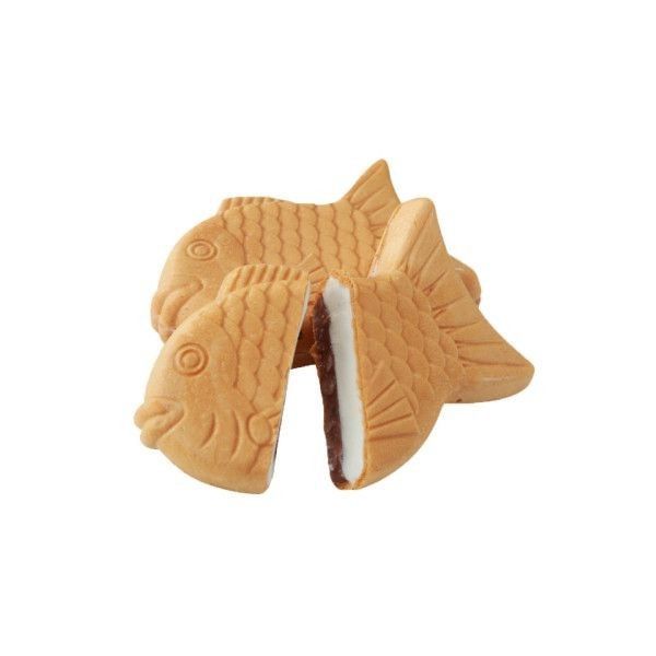 two cookies shaped like fish on top of each other