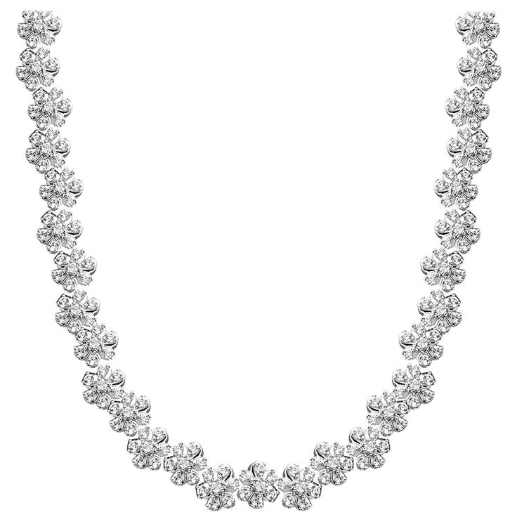 Bring charm to your look with this diamond necklace. This necklace is crafted from 18-karat White gold and features Round Brilliant 208 white diamonds in Prong set, H-I color I1 clarity and a high polish finish complete the Brilliant sophistication of this head-turning pendant. The total diamond weight 5.0 Carat and this Pendant secures comfortably with a lobster lock. Mesh Necklace, Diamond Tennis Necklace, Round Diamond Setting, Modern Necklaces, Women Diamond, Tennis Bracelet Diamond, Diamond Fashion, Princess Cut Diamonds, White Diamonds